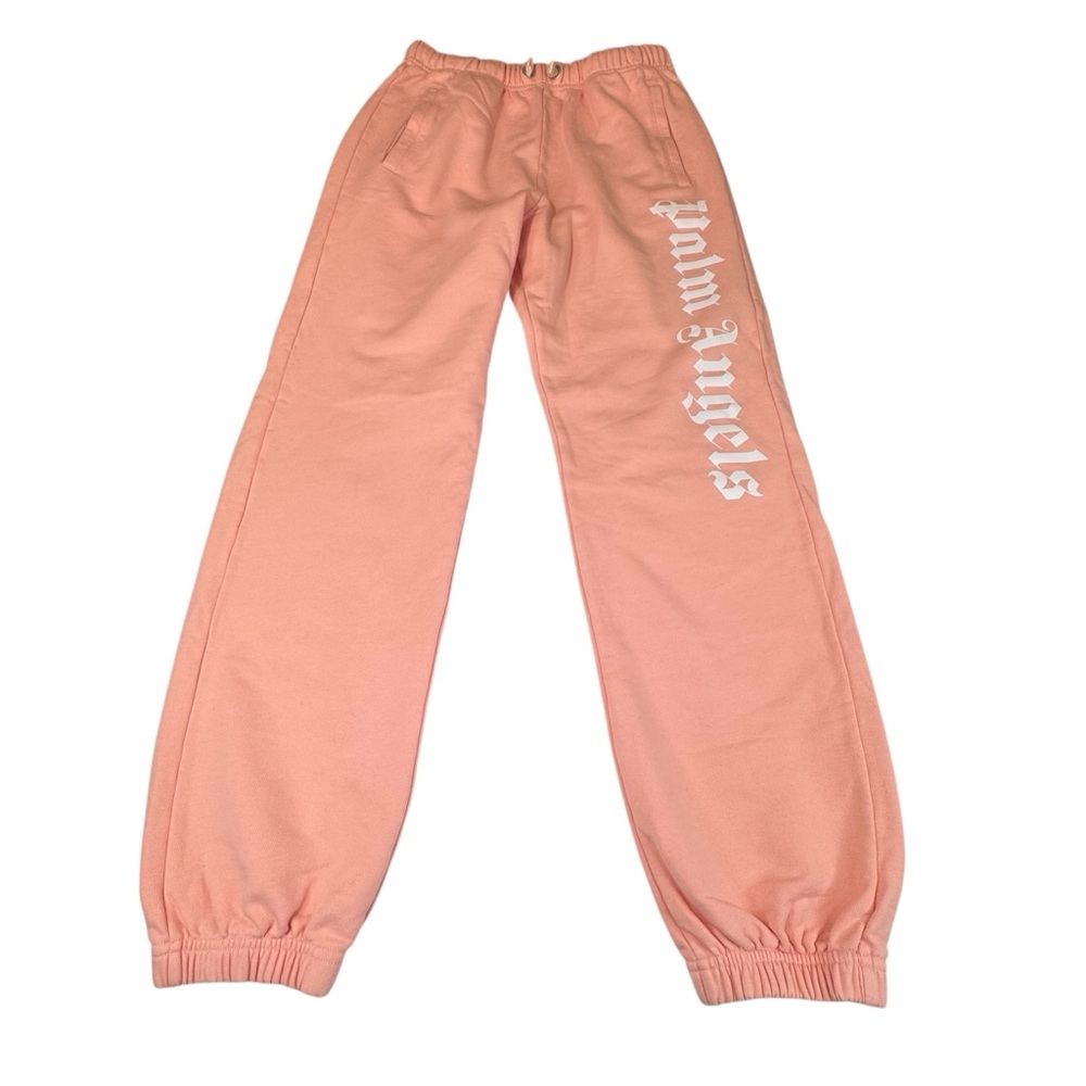 PALM ANGELS Sweatpants Girl's Size 12 yrs Peach Cotton Jogger Stretch Drawstring